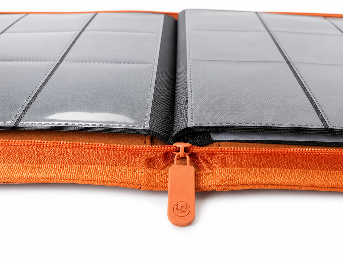 Golden Series - 9 Pocket Zip Binder in Orange