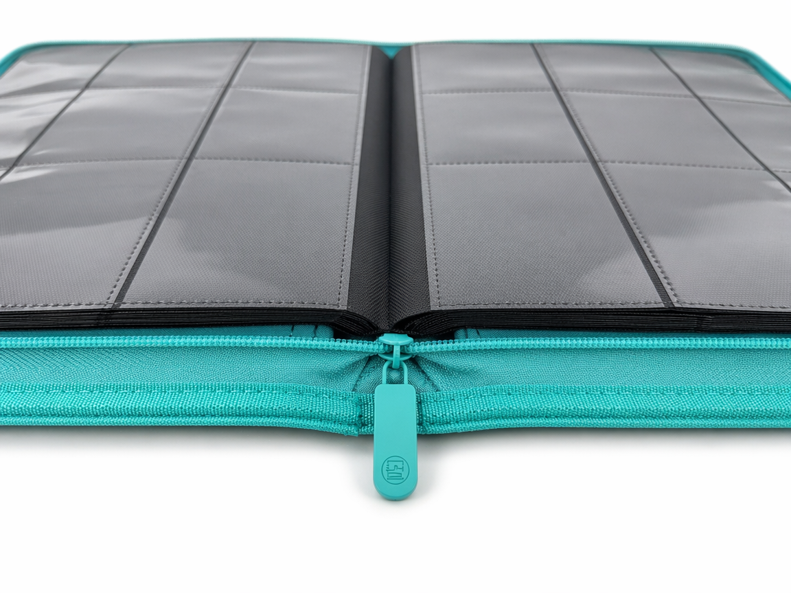 Golden Series - 9 Pocket Zip Binder in Turquoise